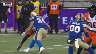 Winnipeg Blue Bombers vs BC Lions Mike Miller Knocks Out Terry Williams West Final 2022