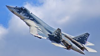 Су-57 под управлением Сергея Богдана - лётчика-испытателя и Героя России . МАКС-2021