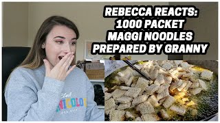 Rebecca Reacts: 1000 PACKET MAGGI NOODLES PREPARED BY MY GRANNY - Veg Village Food Channel