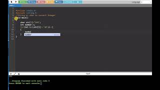 converte string to integer in C without using atoi function.