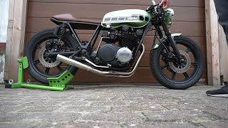 Yamaha XS 750 Caferacer Start \u0026 Sound of 3-1 Delkevic