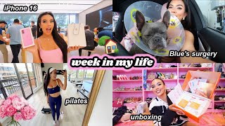 week in my life in oc ♡ iPhone 16, Blue's surgery, Pilates, Unboxing \u0026 More!