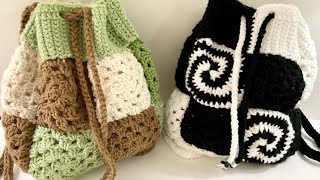 How to crochet a drawstring backpack! ( read description)