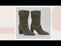 schutz suede ruched block heeled boots ashlee on qvc