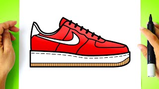 How to DRAW a NIKE SHOES step by step - Drawing Easy [ Nike Air Force 1 ]