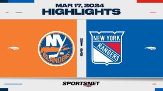 NHL Highlights | Rangers vs. Islanders - March 17, 2024
