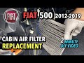 Fiat 500 - Cabin Air Filter Replacement - 2012-2019