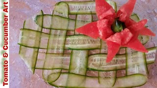 Amazing Cucumber & Tomato Art Decoration | Veggie Art. Cucumber & Tomato Art by Pakistani Foodies