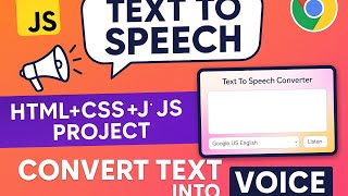 🔥 "Build a Text to Speech App with HTML, CSS & JavaScript 💬 | Web Speech API Explained!"