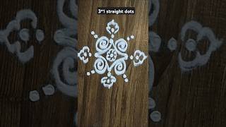 Dailyuse simple rangoli - 73 | 3*1 straight dots #rangoli #viralvideo #mysore #kolam