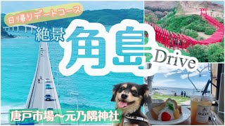 【角島】絶景!!山口県の愛犬と行く観光スポット☆グルメ旅☆角島大橋 唐戸市場 元乃隅神社