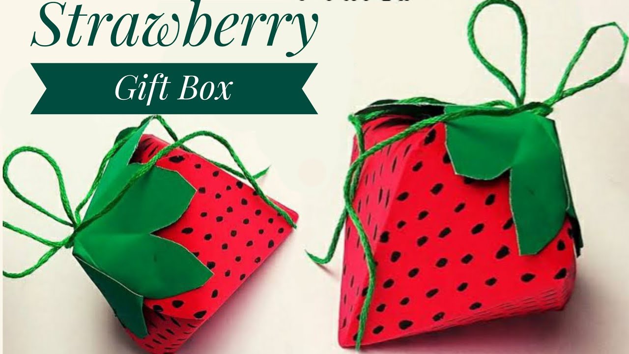 How To Make Strawberry Gift Box Diy No Glue Paper Easy Craft Origami