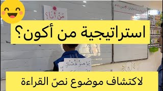 استراتيجية من أنا؟ لاكتشاف موضوع نص القراءة