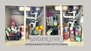 UNDER SINK ORGANIZATION | ORGANISE UNDER MY KITCHEN SINK WITH ME | BUDGET FRIENDLY ORGANISATION