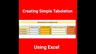 Creating Simple Tabulation using Excel (Full version)
