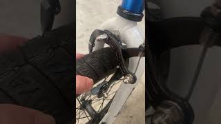 How to adjust royalbaby kids bike front brake if the brake pad leans to one side.