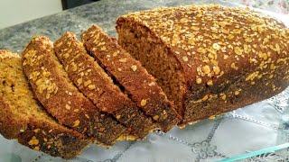 HOMEMADE WHOLE GRAIN BREAD - HEALTHY RECIPE MADE WITH 3 GRAINS