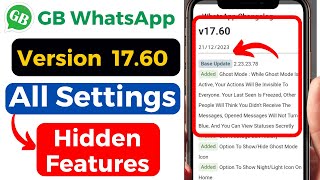 Gb Whatsapp v17.60 A to Z settings and Hidden Features| Gb Whatsapp new update | GB Whatsapp 2024