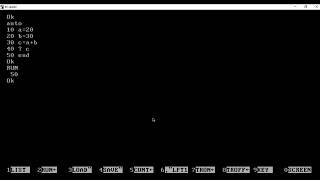 GW-BASIC in programe mode with auto command