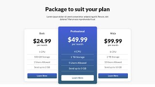 Create Awesome Responsive Pricing Table using HTML & CSS