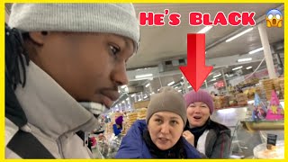 BLACK MAN SHOWS UP IN  KAZAKHSTAN  MARKET, Bazaar \u0026 THIS HAPPENED... BLACK IN KAZAKHSTAN.