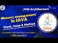 Memory Management In JAVA || stack & heap memory in java || JVM Architecture || Complete java memory
