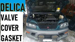 HOW TO REPLACE LEAKY VALVE COVER GASKET on MITSUBISHI DELICA. #MitsubishiDelica #pistonshack #diesel