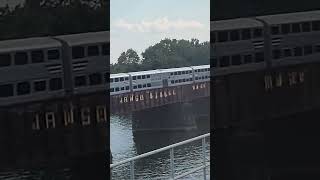 Racing Virginia Railway Express train across the Potomac River