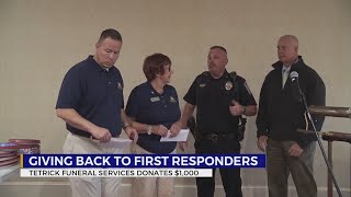 Tetrick Funeral Services donates $1,000 to Johnson City firefighters and police