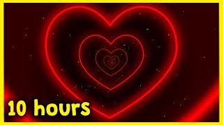Free Neon Red Lights Love Heart Tunnel Tik Tok Trend Background Loop 10 hours FULL HD