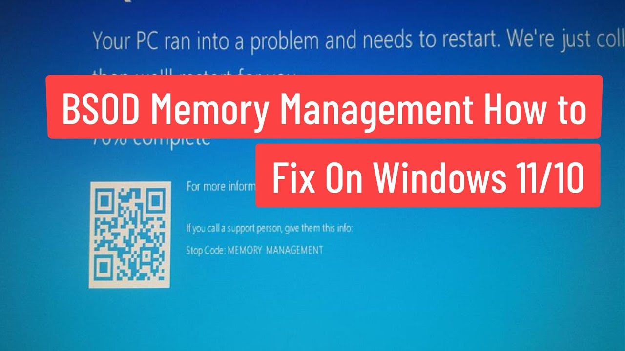 BSOD Memory Management How To Fix On Windows 11/10 - YouTube