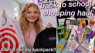 BACK TO SCHOOL SUPPLIES HAUL & what's in my backpack!! +GIVEAWAY!!