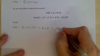 Expectation and Variance from PGF 1
