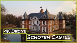 4K drone footage of Schoten Castle, Belgium