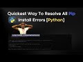 Fix Pip errors During Libraries Installations Via Requirements.txt File (PYTHON)