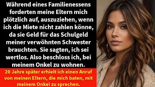 Während eines Familienessens forderten meine Eltern mich plötzlich auf, auszuziehen,