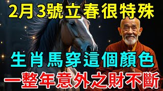 百年一遇！2月3號立春，生肖馬一定要穿這個顏色！運勢一路飆升，意外之財不斷，大吉大利一整年！ |悟者思維 #生肖 #風水 #運勢 #平安是福