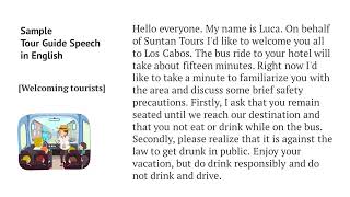 Welcoming Tourists | English for Tour Guides  | Sample Tour Guide Speech #englishforwork #tourguides