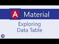 Angular Material Tutorial - 28 - Exploring Data table