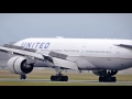 united airlines boeing 777 200 er n793ua morning landing at brussels airport