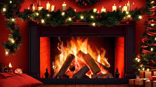 Christmas Fireplace 12 Hrs - Crackling Fire Atmosphere with Burning Logs [ No Music ]