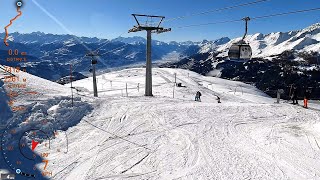 [4K] Skiing Crans-Montana, Day 2! Crans-Merbé-Cry d'Er Round Trip, Valais Switze