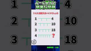 【IQクイズ】1→4　2→10　3→18　4→・・？　#クイズ #iqテスト #謎解き #ひらめき #脳トレ