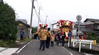 2016年10月1日 榎井(春日神社)区の太鼓台2台が大井八幡神社へ➀