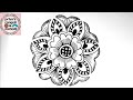 how to draw MANDALA ART for beginners | free hand rangoli designs | How to make rangoli| mehndi