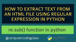 How To Extract Text From HTML File Using Python | Python Regular Expression Example | Python Regex