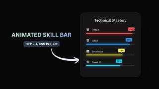 Skill Bar Using Only HTML & CSS | Responsive Progress Bar UI Design