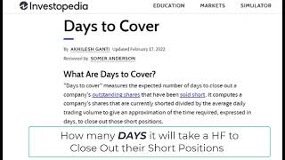 Understanding Days to Cover Pt 1