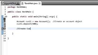 Java Tutorial 10: Create a simple Bank Account