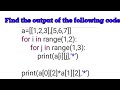 How to calculate list based output calculation in Python by Ella Joshi